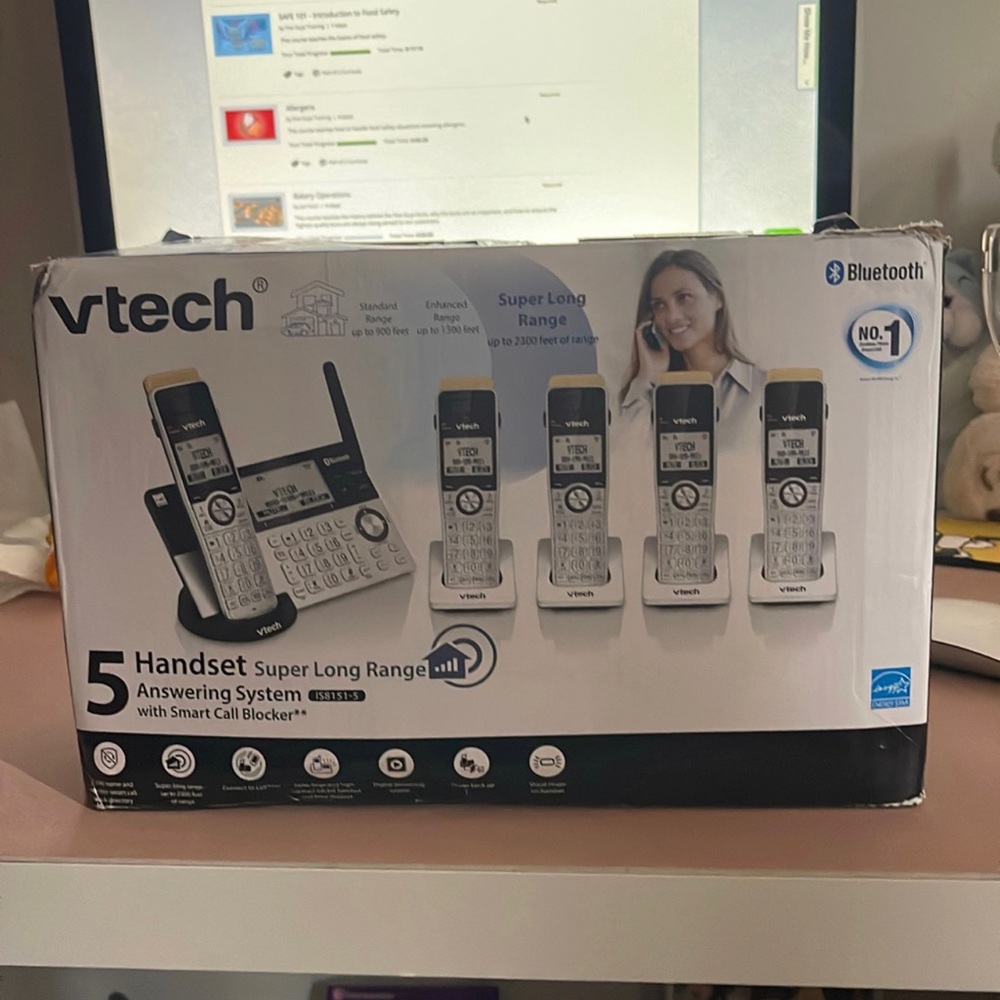 VTech IS8151-5 Super Long Range 5 Handset DECT 6.0 Cordless Phone for Home with